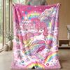Magical Unicorn Pattern Theme blanket Lightweight Warm Flannel Blanket Decorative Throw Blanket for Home Decoration
