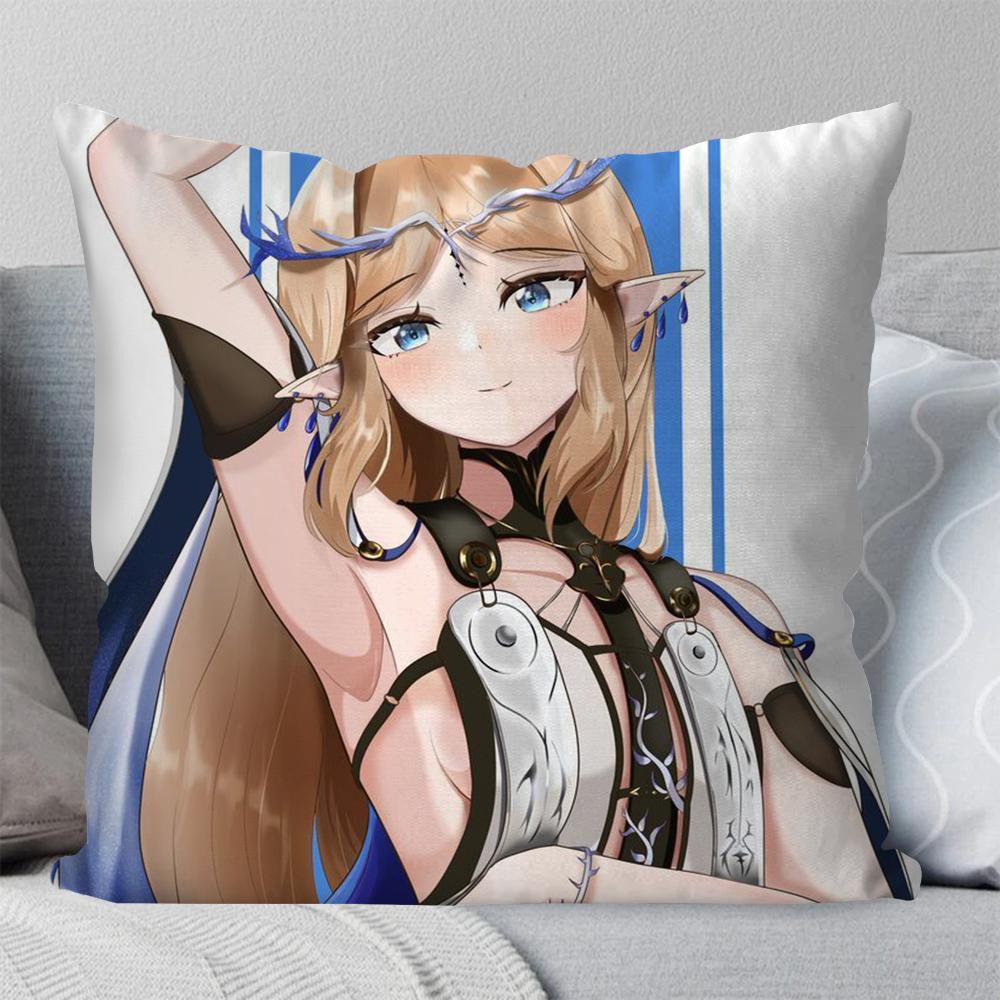 Cartethyia Anime Game W-Wuthering Waves Pillow Case Square Pillow Bedroom Sofa Leisure Comfort Living Room Home Decoration 40X40