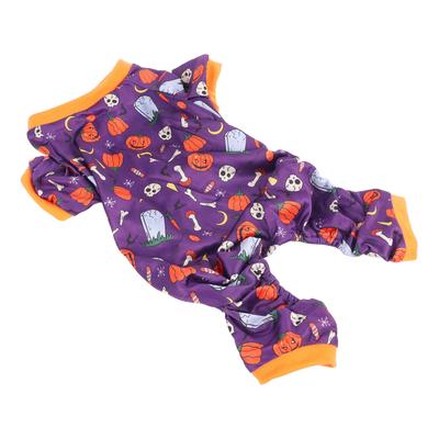 Pijama de Halloween para Perro de 4 Patas Suave Cómodo Colores Vivos Patrones Variados Mono de Halloween para Perro