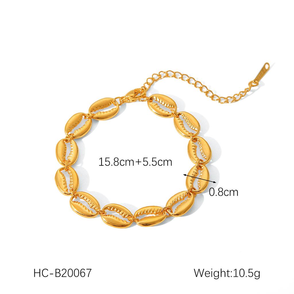 18K Vergoldeter Schmuck Edelstahl Armband Damen INS Wind Perlenkette Handgefertigter Kettenschmuck