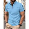 Men's T-shirt: Summer Casual Tactical Training Style with Patch Pockets on the Sleeves, Stand-up Collar, Plain Colour, Short-sleeved Polo Shirt