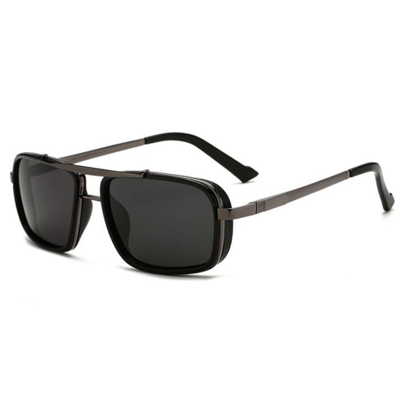 0 -0.5 -0.75 -1.0 Bis -4.0 Graue/Tee-Gläser Sonnenbrille mit Stärke Herren Polarisiert Myopie-Gläser Schutzbrille Punk Sonnenbrille