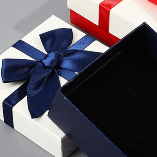 Caja de Regalo Cuadrada con Lazo de Cinta Día de San Valentín Dama de Honor Boda Cumpleaños Presente Caja de Envoltura con Tapa Caja Portátil para Empaque de Joyería