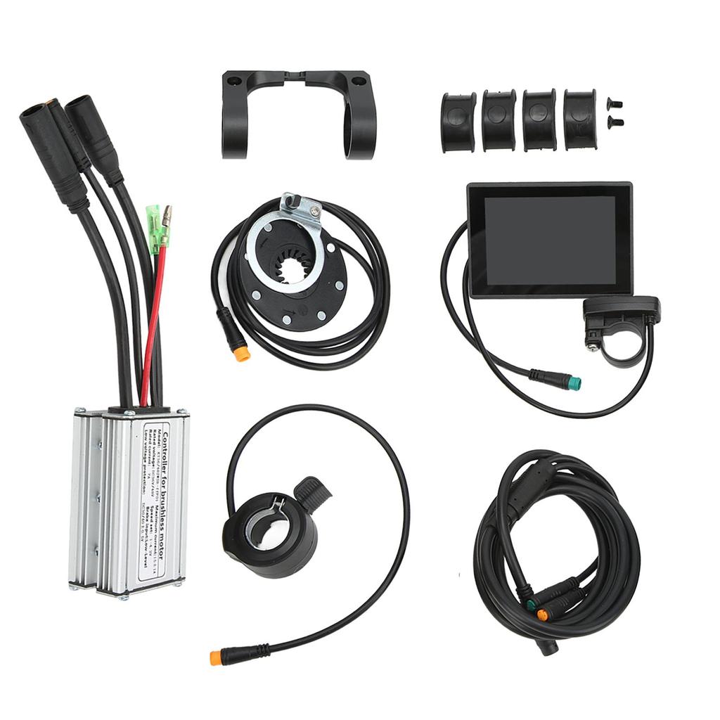 15A Electric Bike Controller Kit Waterproof LCD8S Meter 1 to 2 Wire Bicycle Modified Kit for 250W 350W Brushless Motor