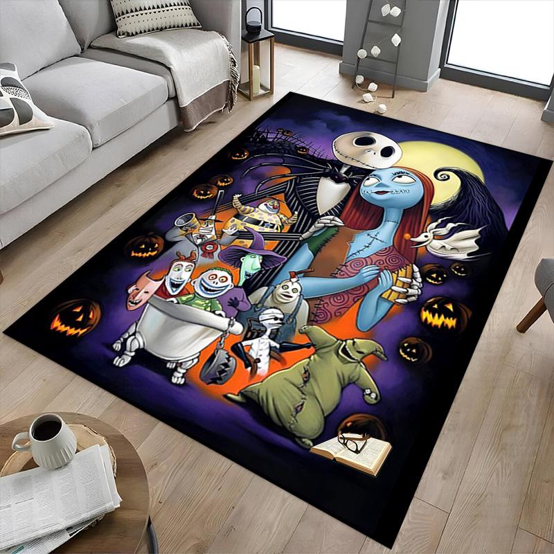 Nightmare Before Christmas Carpet For Playroom Bedroom Living Room Sofa Home Decorkids Game Area Rug Nonslip Floor Mat