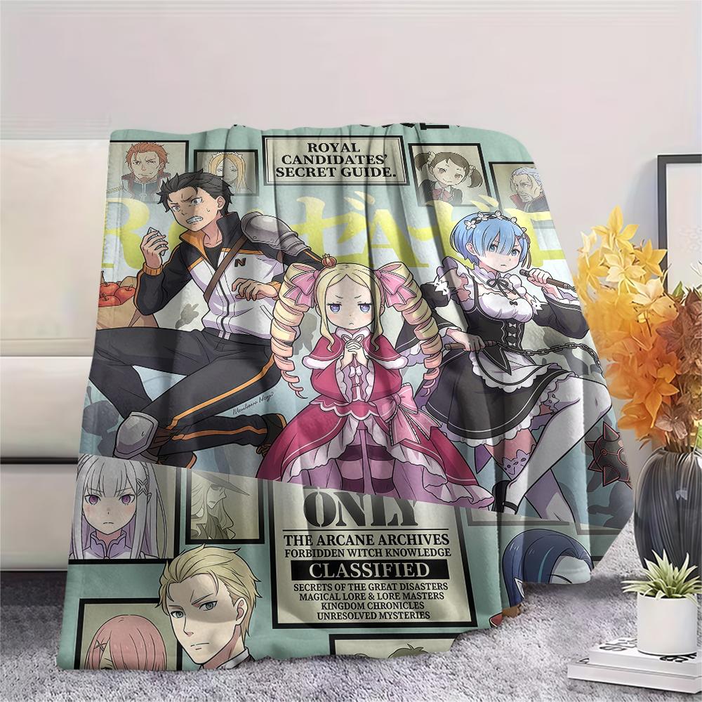 ReZero Starting Life In Another World designPrint Flannel Blanket, High Quality Comfortable for All Seasons, Home Decor, Warmth and Comfort