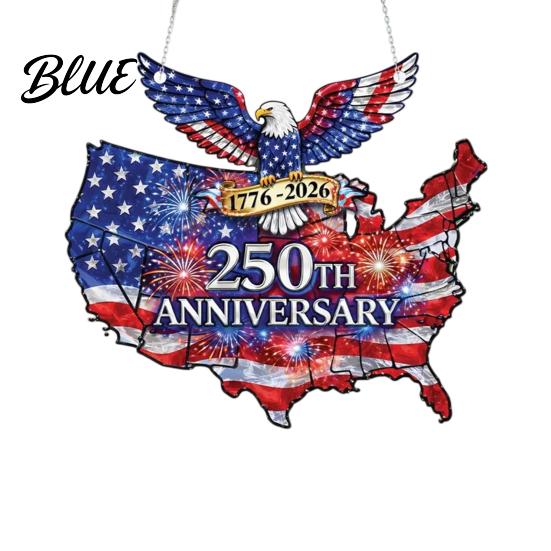 Anniversary Collectible Ornament USA 250th Suncatcher 1776-2026 Acrylic Window Hanging American Eagle Patriotic Decoration Sun Catcher Memorial