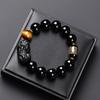 Natural obsidian bracelet for men, new Chinese-style fortune-bringing Pixiu and Heart Sutra bracelet for women, exquisite gift in the Chinese trend
