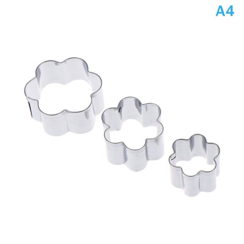 Heart Flower Cookie Cutters 3 Different Size Stainless Steel Fondant Cake Molds for Baking Dessert Kitchen Decor