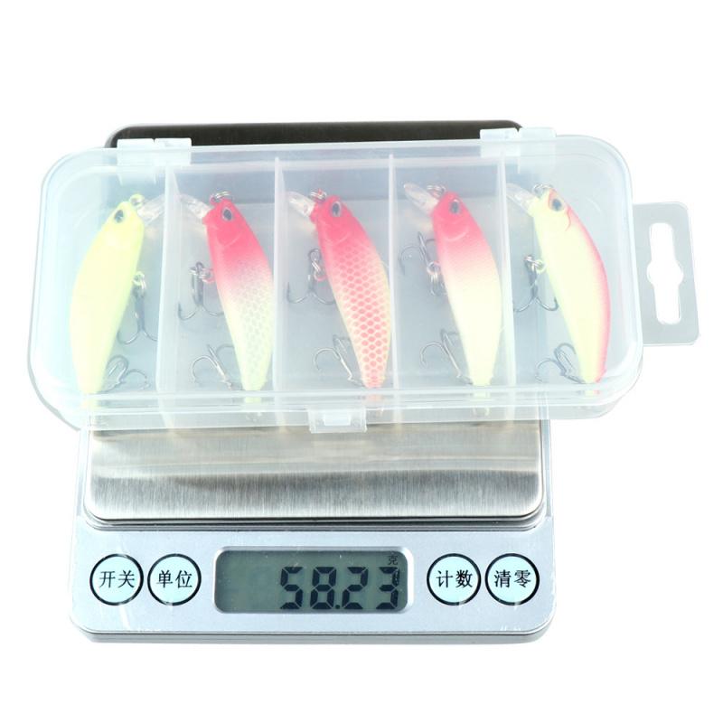 5PCSLuminous Minnow Set5g /6.5g /8g Sinking artificial bait for sea fishing of mackerel and bass