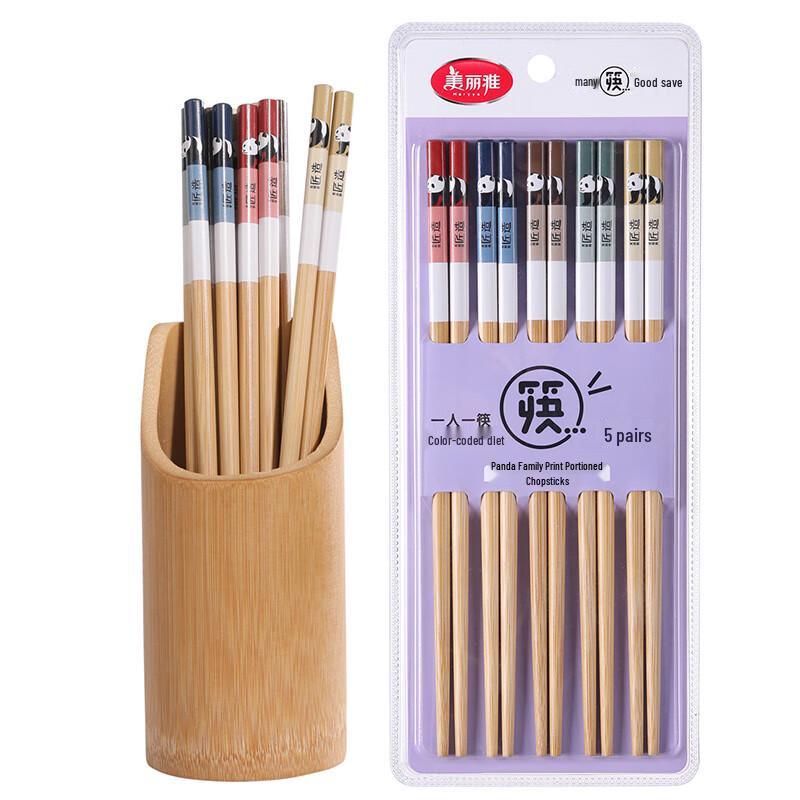 Melita Panda Family Bamboo Chopsticks Set