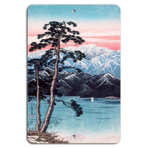 Tranquil Pine by Mountain Lake Vintage Art Metal SignAluminum 20x30cm(7.8x11.8inch)
