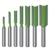 7 Stück 1/4" Schaft Wolframkarbid Doppel- und Einfachschneide Gerade Oberfräser Set 3/4/5/6/8/10/12mm Schnittdurchmesser Bit Fräser