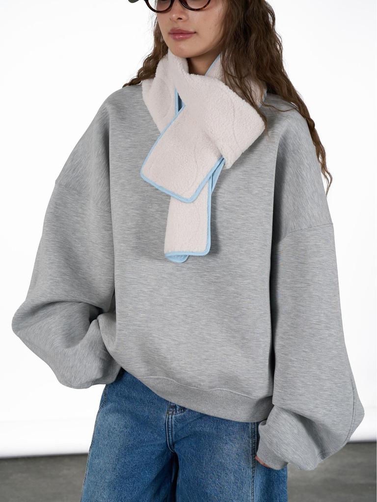 Louvre Lambswool Patchwork Scarf - Warm & Comfortable, Japanese Fashion for Autumn/Winter