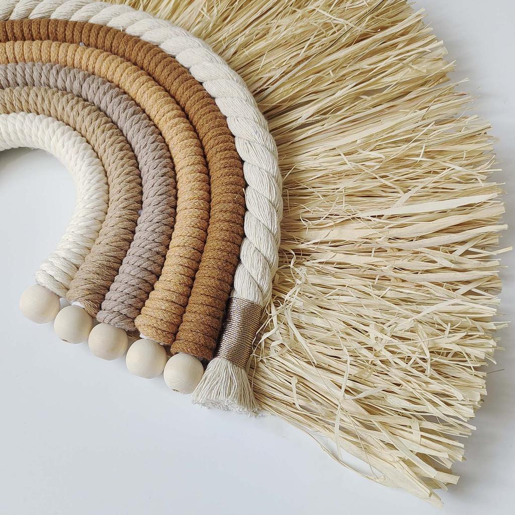Boho arco-íris decoração de parede arte pequena boêmia macrame tecido tapeçaria de suspensão para menina quarto menino berçário porta decoração