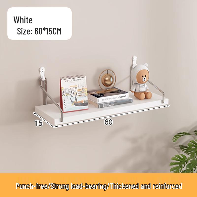 Punch-Free Floating Wall Shelf - Living Room Wall-Mounted Bookcase & Storage Rack