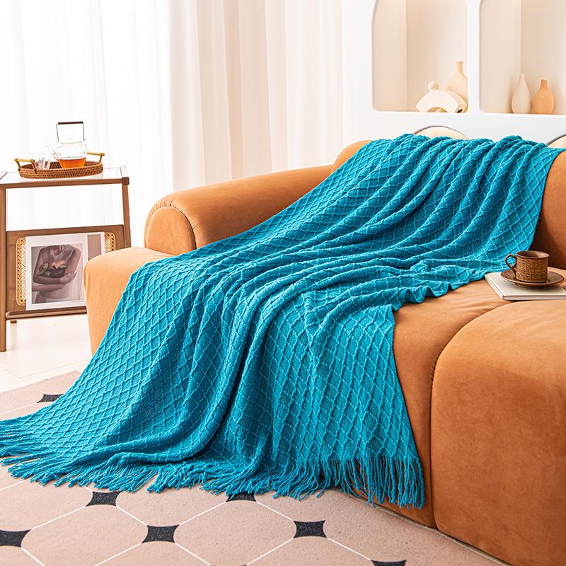 Coperta a Maglia a Rete Diamante: Morbido, Delicato sulla Pelle, Perfetto per Letto, Divano o Stanza Universitaria