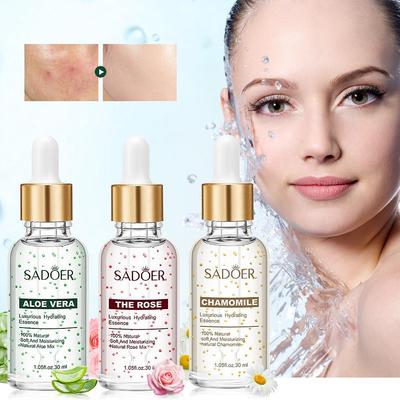 Essence hydratante luxueuse à l'aloès et à la rose Essence hydratante rétrécissant les pores Liquide original