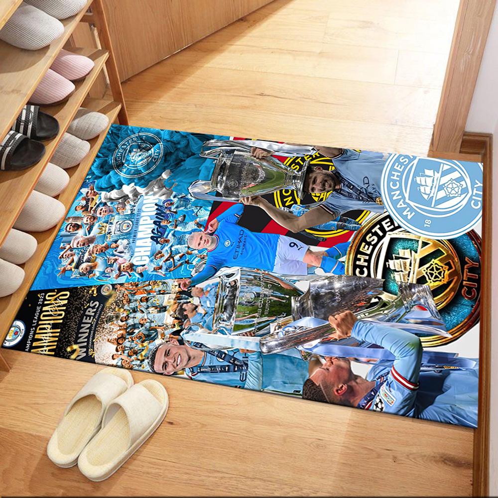 Manchester City Floor Rug Office Rug Perfect For Game Room Playrooms Outdoor Entryway Antislip Carpet Office Home Decor