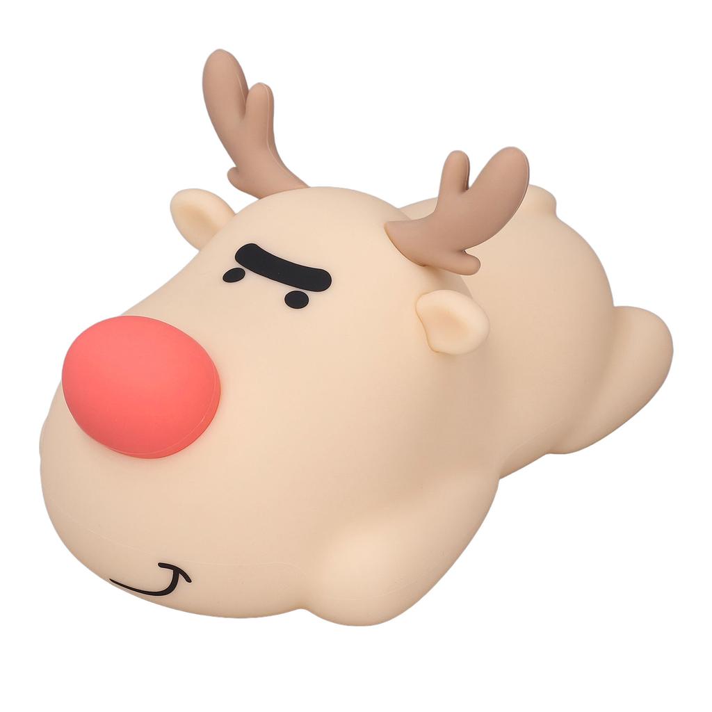 Nursery Night Light Cute Reindeer 3 Level Brightness Dimmable 30min Timer USB Rechargeable Silicone