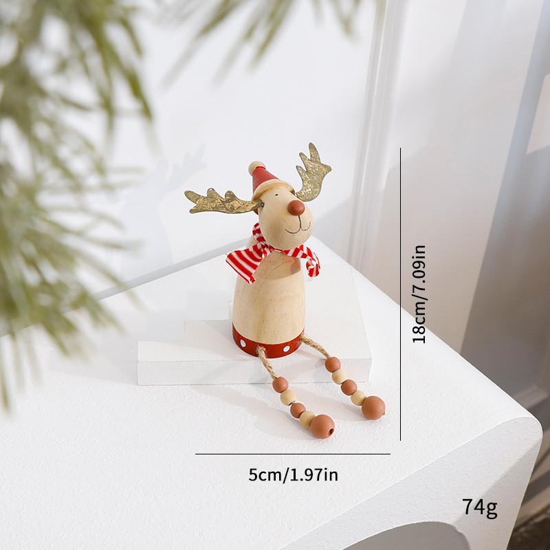 Santa Claus Reindeer Snowman Wooden Tabletop Ornament For Christmas Decoration