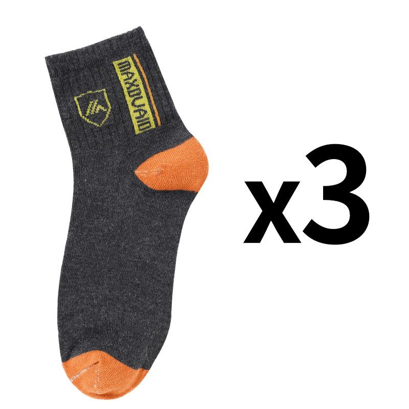 

3 пары мужских повседневных носков средней длины с принтом в виде щита, спортивные носки, впитывающие пот, удобные One size