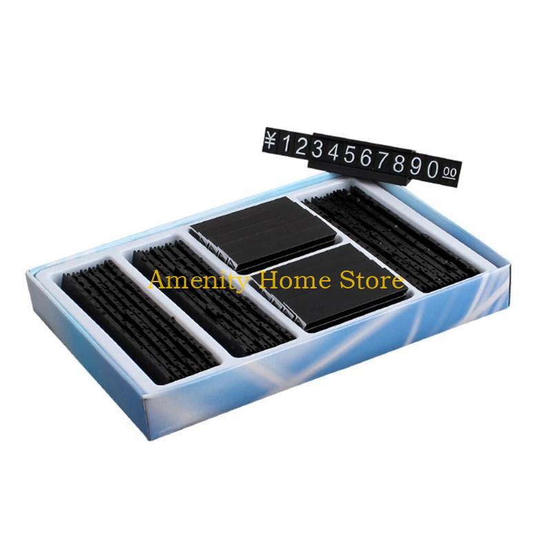 F26C Metal Number Price Tag Signs 1Box Multipurpose Display Label Supplies for Phone Jewelry Necklace Showing