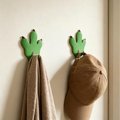 Wood Dinosaur Wall Hook, Retro Dinosaur Claw Shape, Easy Installation Coat Hanger for Kids Bedroom Entrance Hall Nursery