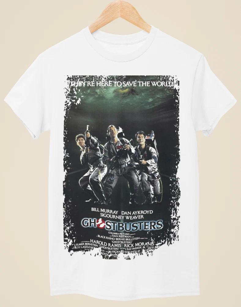 Ghostbusters Movie Poster Inspired Unisex White TShirt S