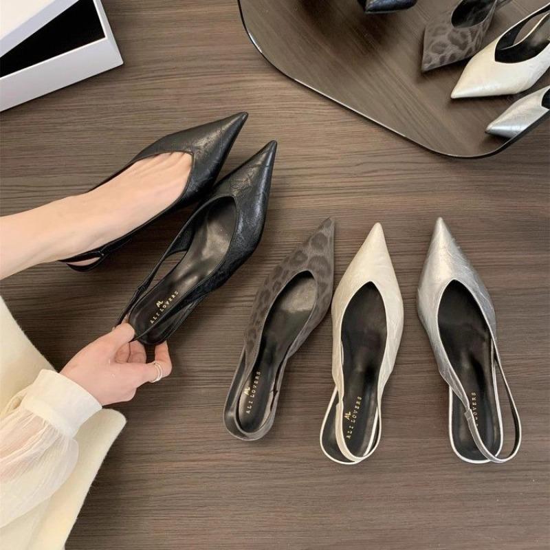 Fashion 2025 Summer New Fashion Low Heel Shoes Pointed Toe Shallow Women Shoes Dresses Wedge Heel Shoes  Women Sandals