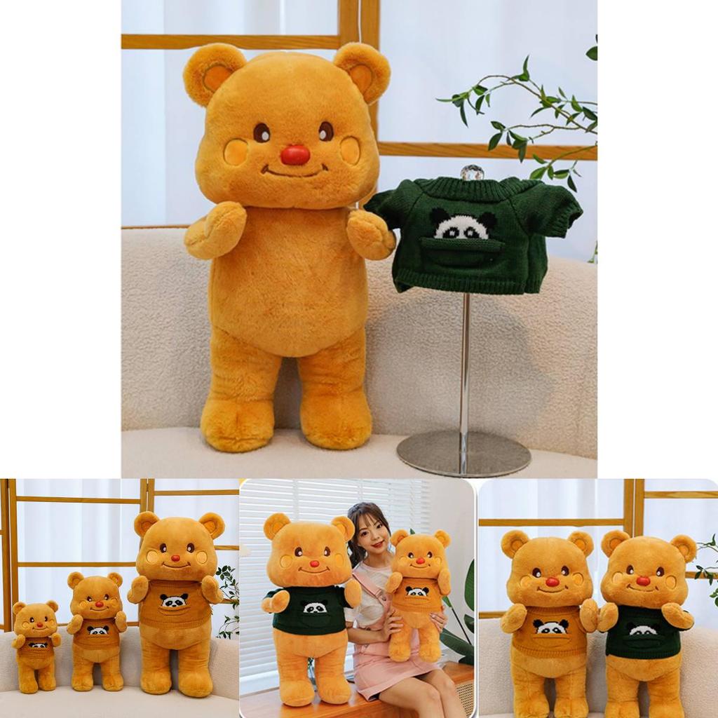 Adorable Yellow Bear Plush Toy Soft Cuddle Doll Big Size Birthday Gift For Her
