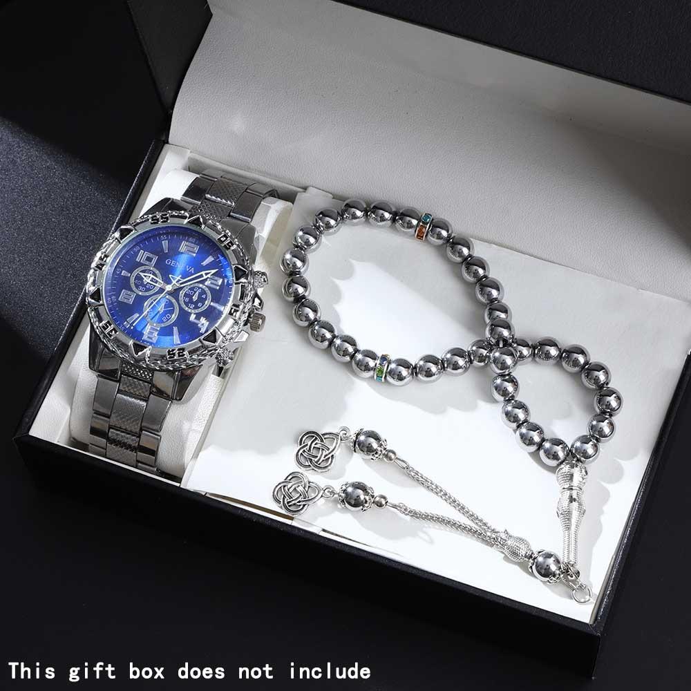 Watch Accessories Set Men S Watch Quartz Watch Fashion Watch Set Watch + beaded bracelet