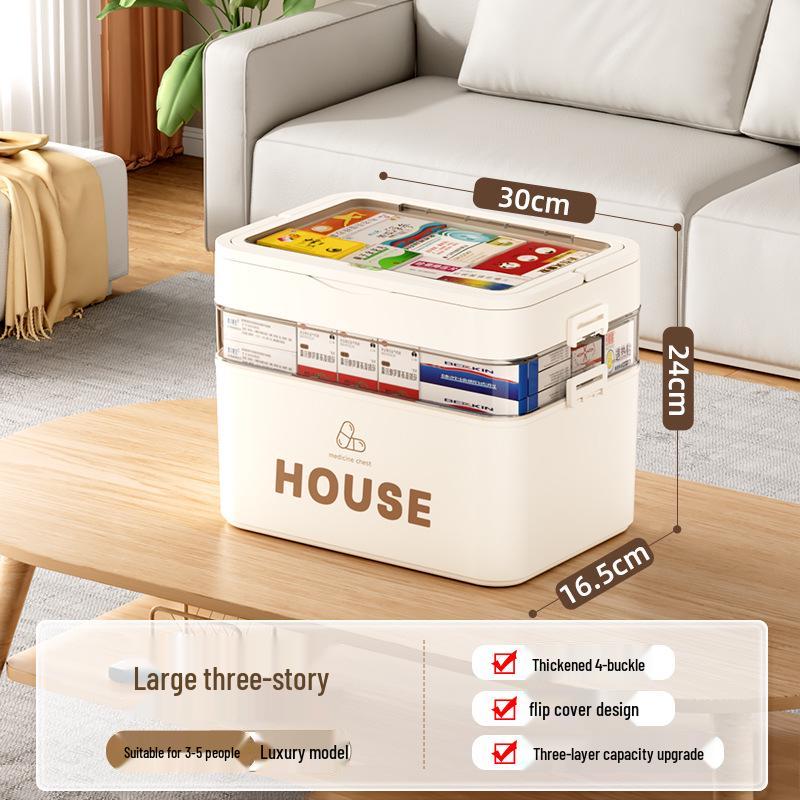 Large Multi-Layer Medicine Storage Box - Portable Family First Aid Kit