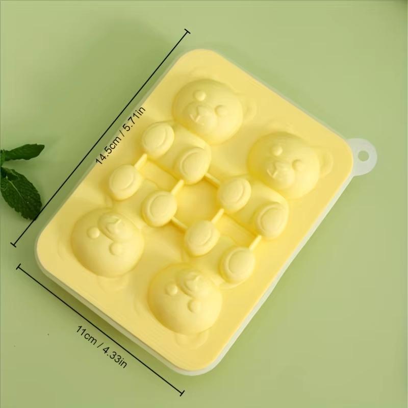 1 bucată drăguț ursuleț de pluș tavă pentru cuburi de gheață tavă flexibilă din silicon de calitate alimentară pentru cuburi de gheață tavi de gheață pentru congelator