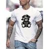 European Sizes Cartoon Bear Pattern Printing, Men'S Casual T-Shirt,Short-Sleeved Shirt In Spring And Summer, Stylish And Versatile.