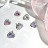High-End French Zircon Love Stud Earrings Niche Design Super Flash Diamond Sweet Earrings Women