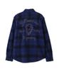 BLEACH WASHED NEP CHECK SHIRT "YELLOW STONE" L 120 Navy 783-5220016