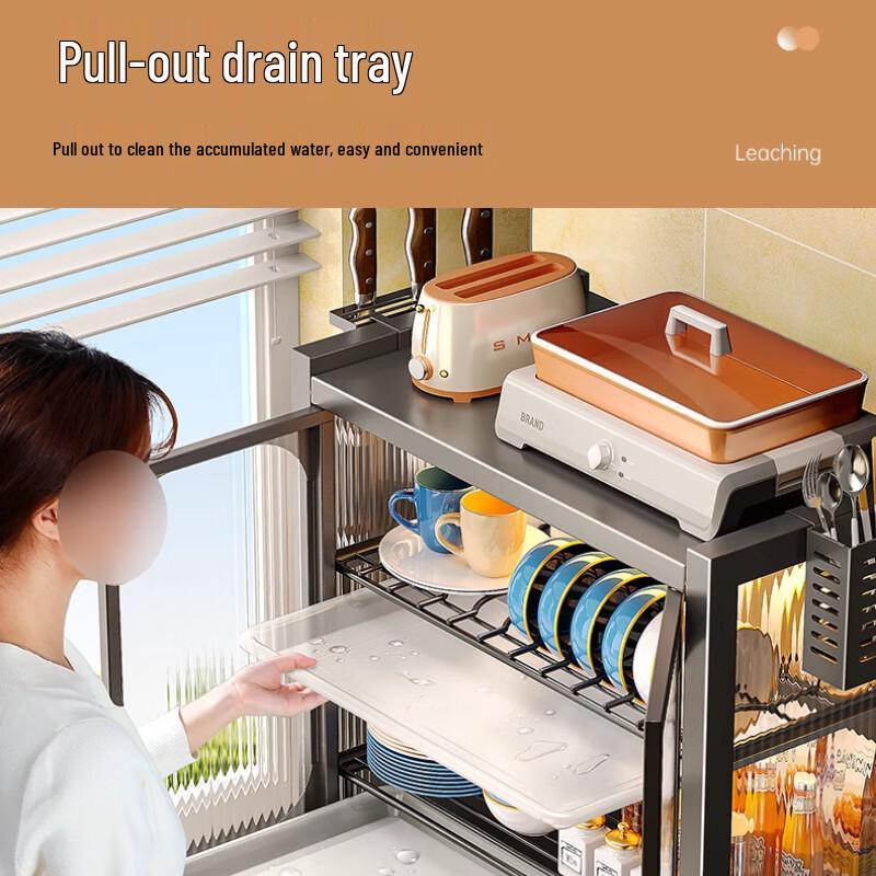 Modern Double-Layer Dustproof Dish Drainer with Cover