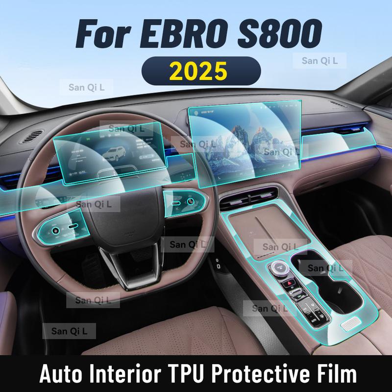 For EBRO S800 2025 Car Center Console Media Dashboard Navigation TPU Anti-scratch Protector Interior Film Sticker