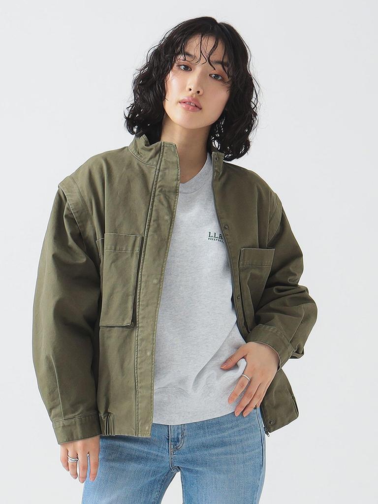 B:MING LIFE STORE by BEAMS Women's 2-Way Military Blouson (Sizes S-M) in OLIVE M
