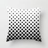 Geometric Cushion Cover Black and White Polyester Throw Pillow Case Striped Dotted Grid Triangular Geometric Art Cushion Cover