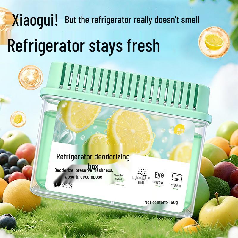 Activated Carbon Refrigerator Deodorizer - Strong Odor Removal, Safe Deodorizing Box for Freezer