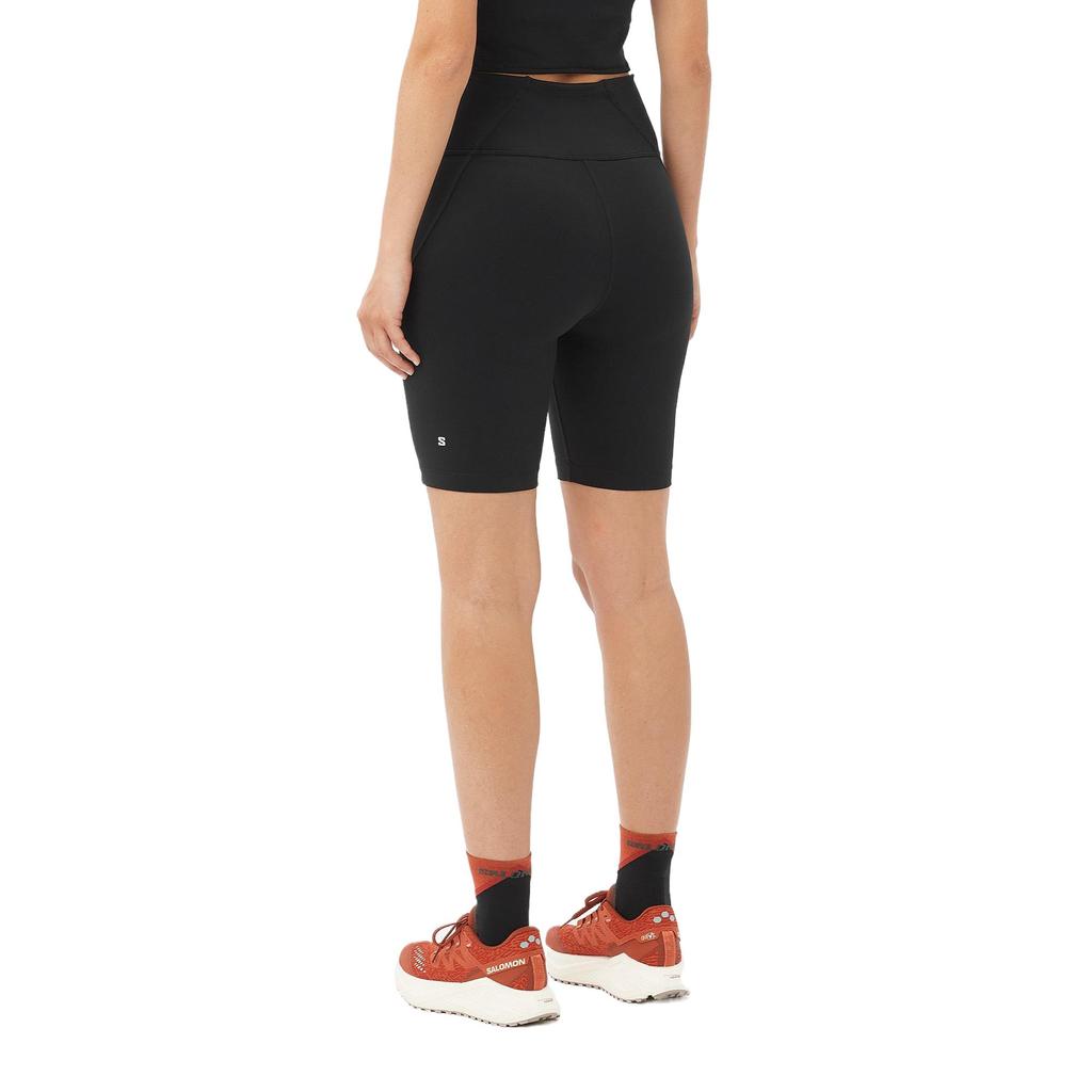 SALOMON Shakeout Bliss 8" Solid Slim Fit Sports Cycling Pants Women Bottoms Deep-Black C24193