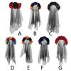 Halloween Floral Veil Headbands Mesh Lace for Women Cosplay Carnival Hair Props