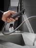 Bathroom Pull-out Basin Faucet 360 Rotation Single Hole Single Handle Hot And Cold Mixed Water Faucet Grey Sink Tap