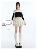 Velvet High-Waist A-line Skirt: Women's Sweet Hepburn Style for Spring/Autumn
