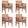 Maison Exclusive - Ensemble à manger d'extérieur 5 pcs et coussins Acacia solide