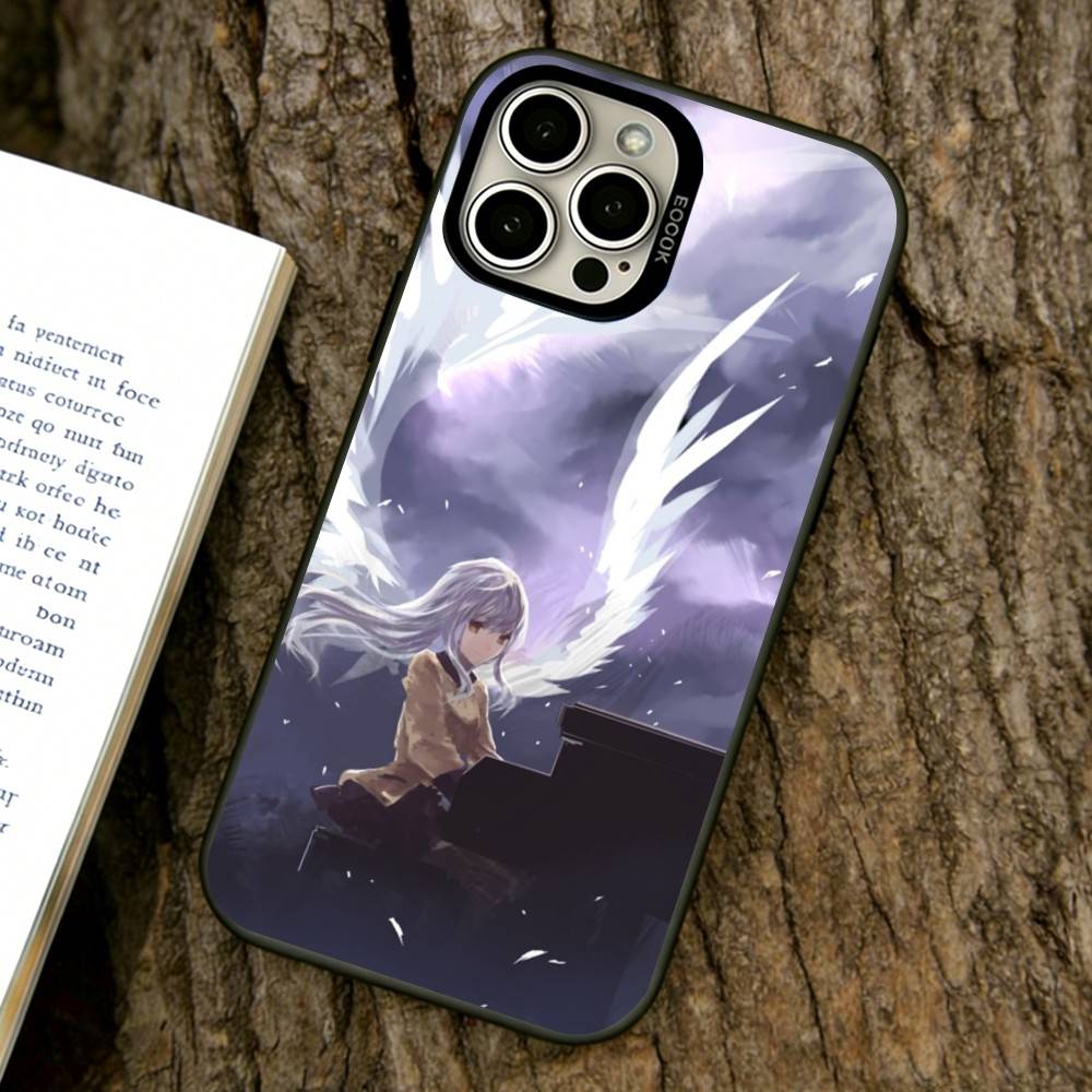 Angel Beats Phone Case For iPhone 17,16,15,14,13,12,11 Plus,Pro Max,XS,Colored Silver Plated Inside Cover