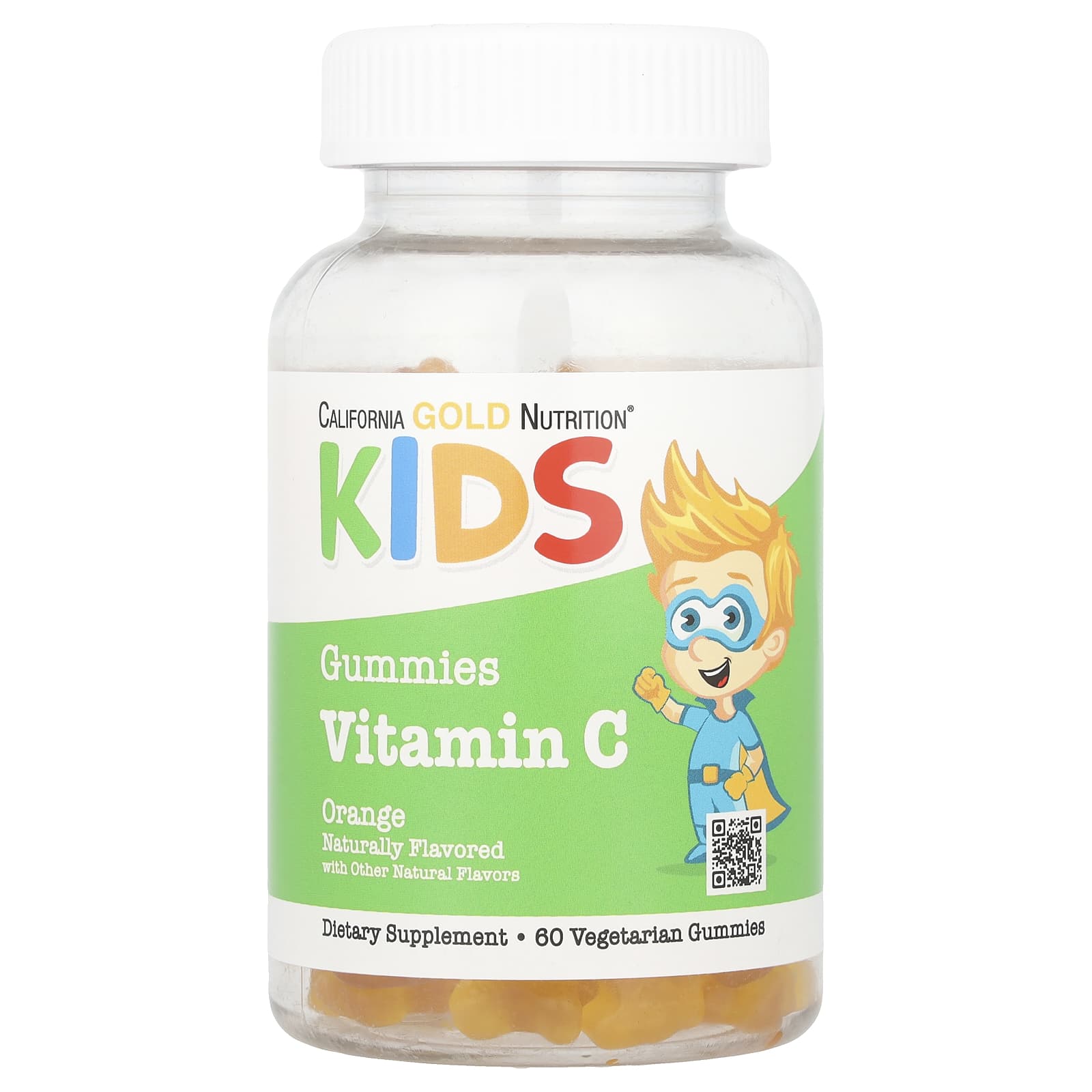 

California Gold Nutrition, Children s Vitamin C, Gelatin Free, Natural Orange Flavor, 60 Vegan Gummies