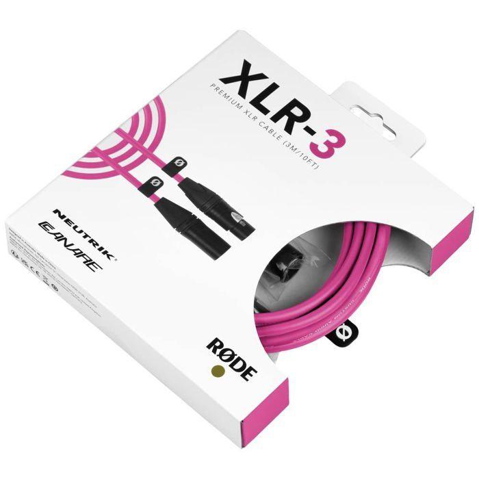 Rode XLR3M-P XLR Câble de liaison 3 m rose